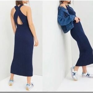 Anthropologie maxi dress xs navy